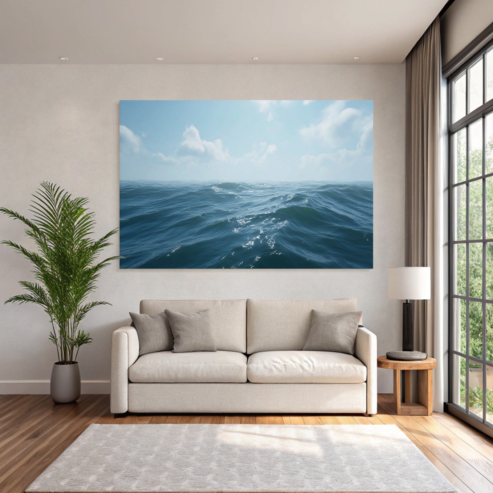 Ruhige Meeresansicht Klare Himmel Reflexionen Auf Dem Wasser