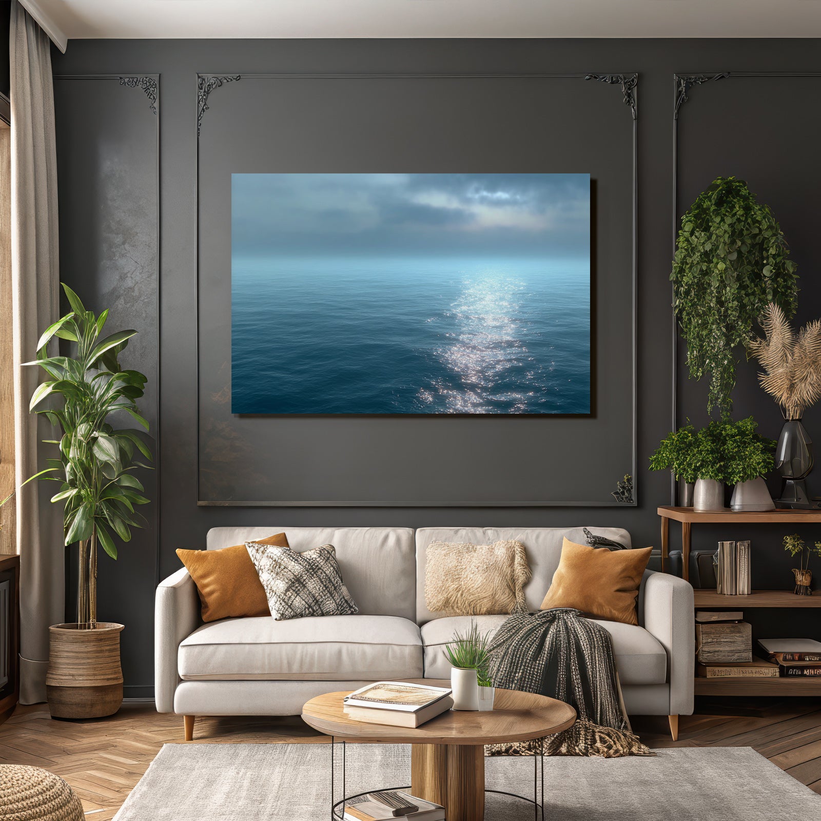Ruhige Meerlandschaft Haze Reflektion