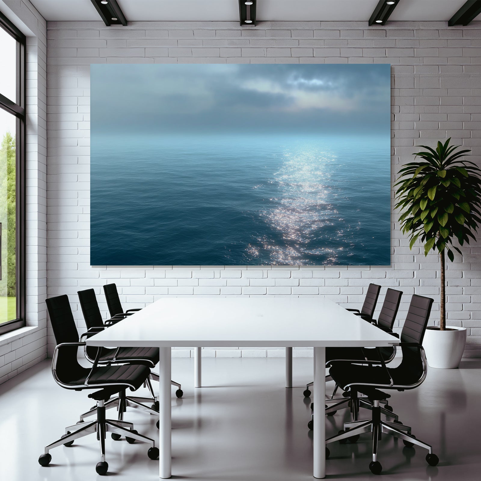 Ruhige Meerlandschaft Haze Reflektion