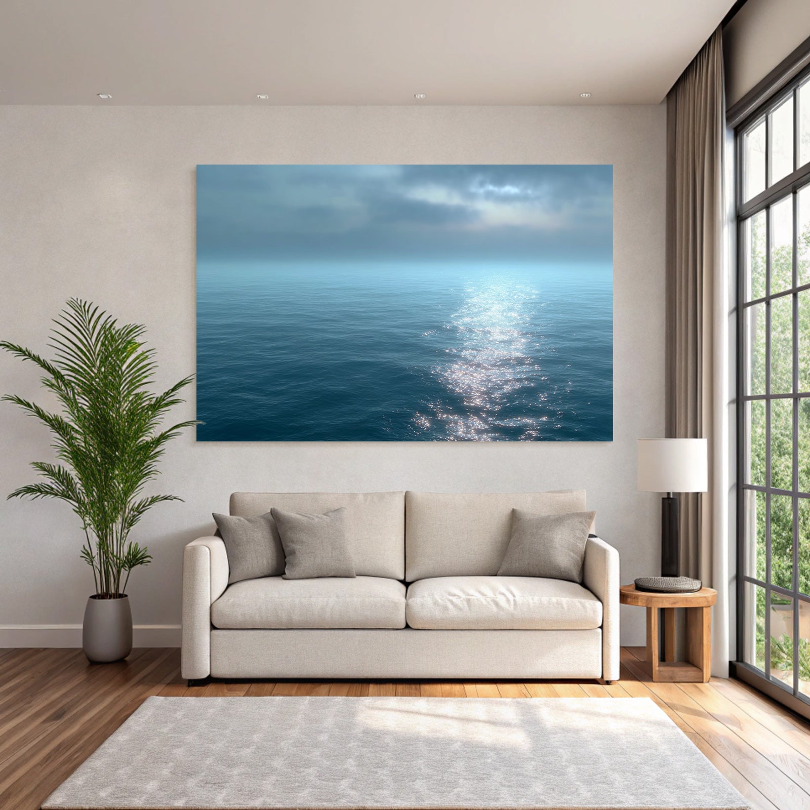 Ruhige Meerlandschaft Haze Reflektion
