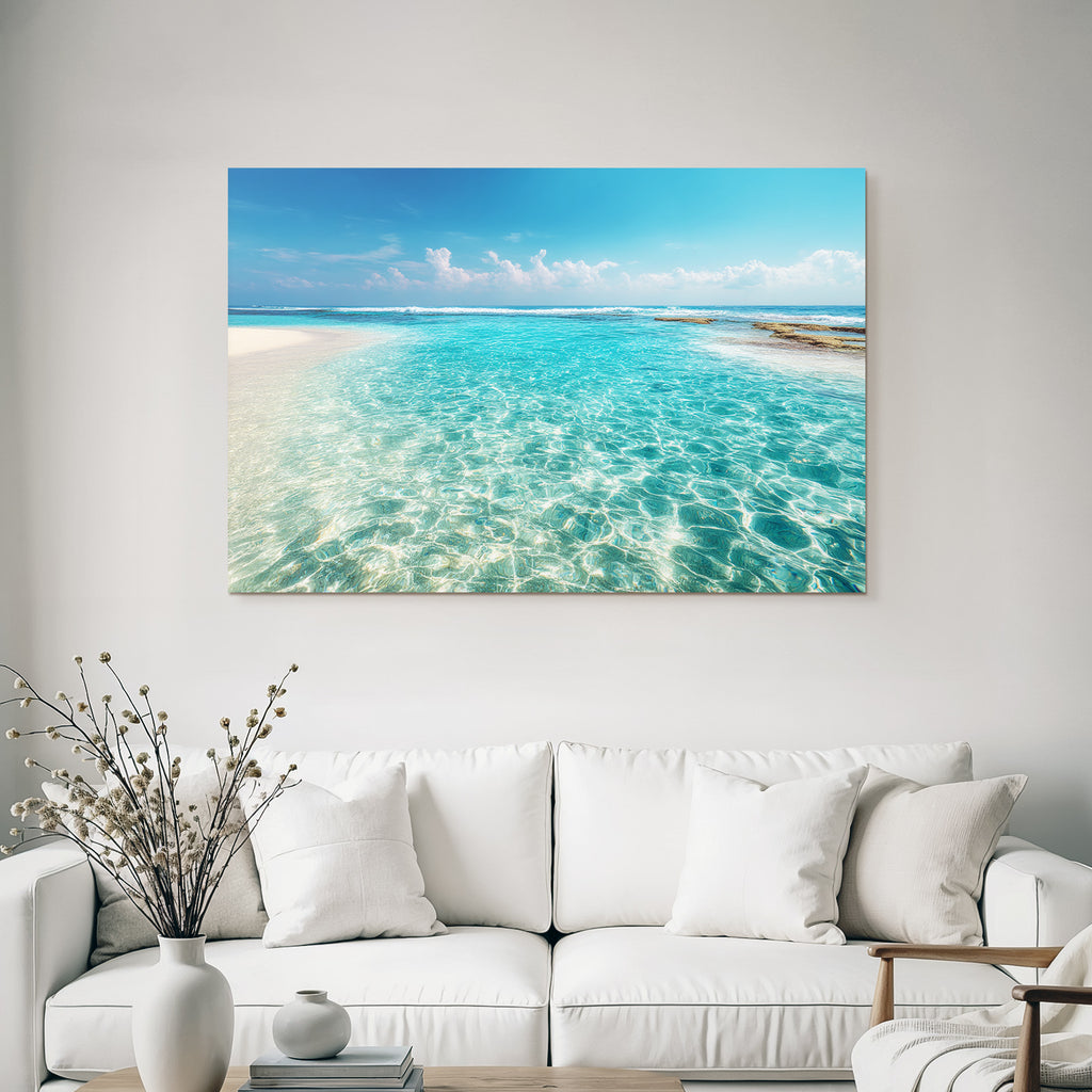 Ruhiger Strand Mit Kristallklarem Wasser Trropisch Szenario