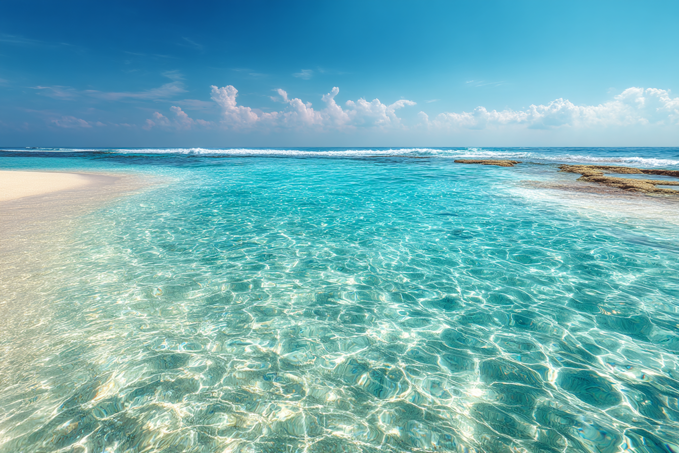 Ruhiger Strand Mit Kristallklarem Wasser Trropisch Szenario | Seen und Unterwasserwelten | Landschaften