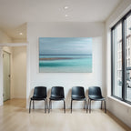Serene Seascape Turquoise Waters Partly Cloudy Sky