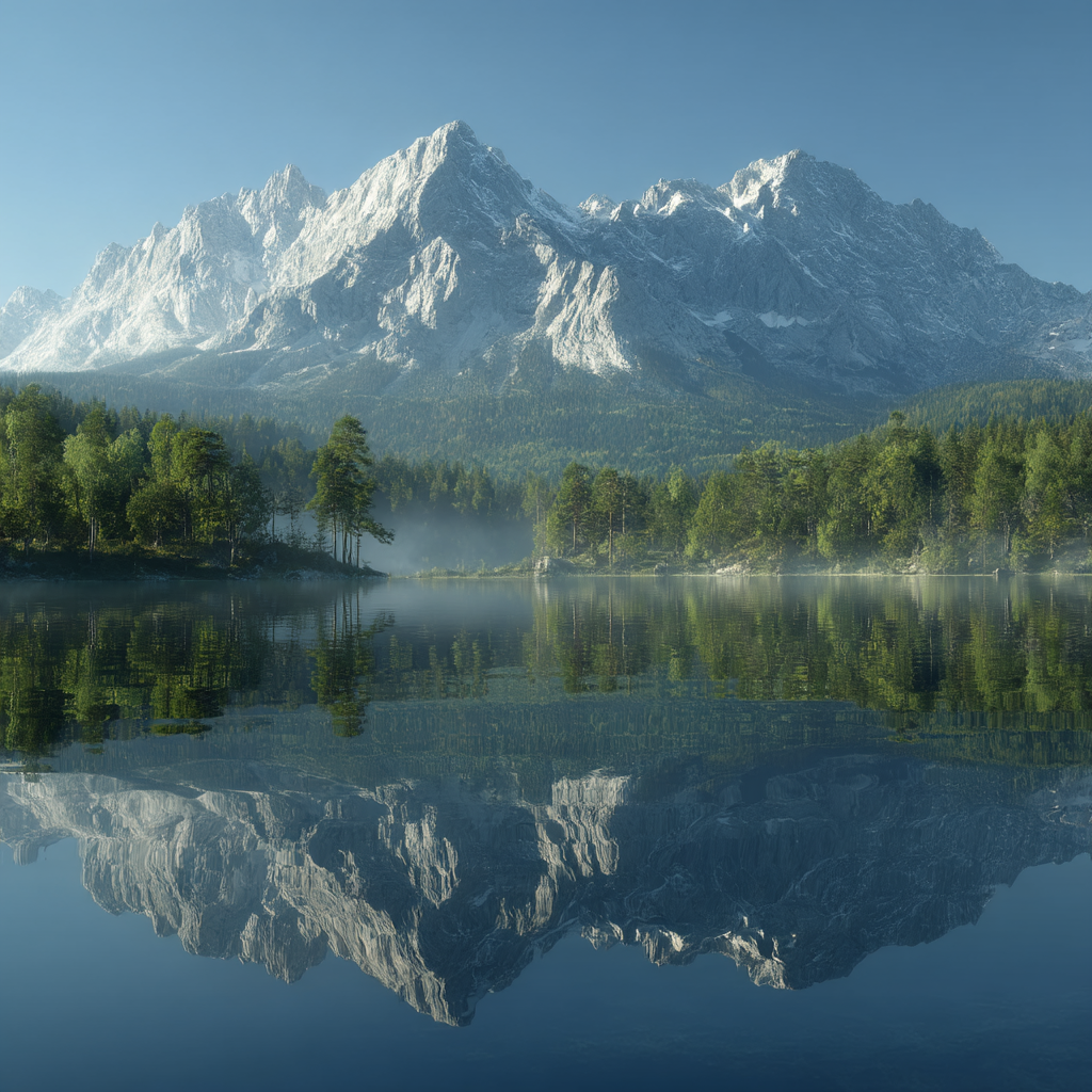 Majestätische Berge Spiegeld Im Wasser Ruhige Naturumgebung | Seen und Wasserwelten | Landschaften