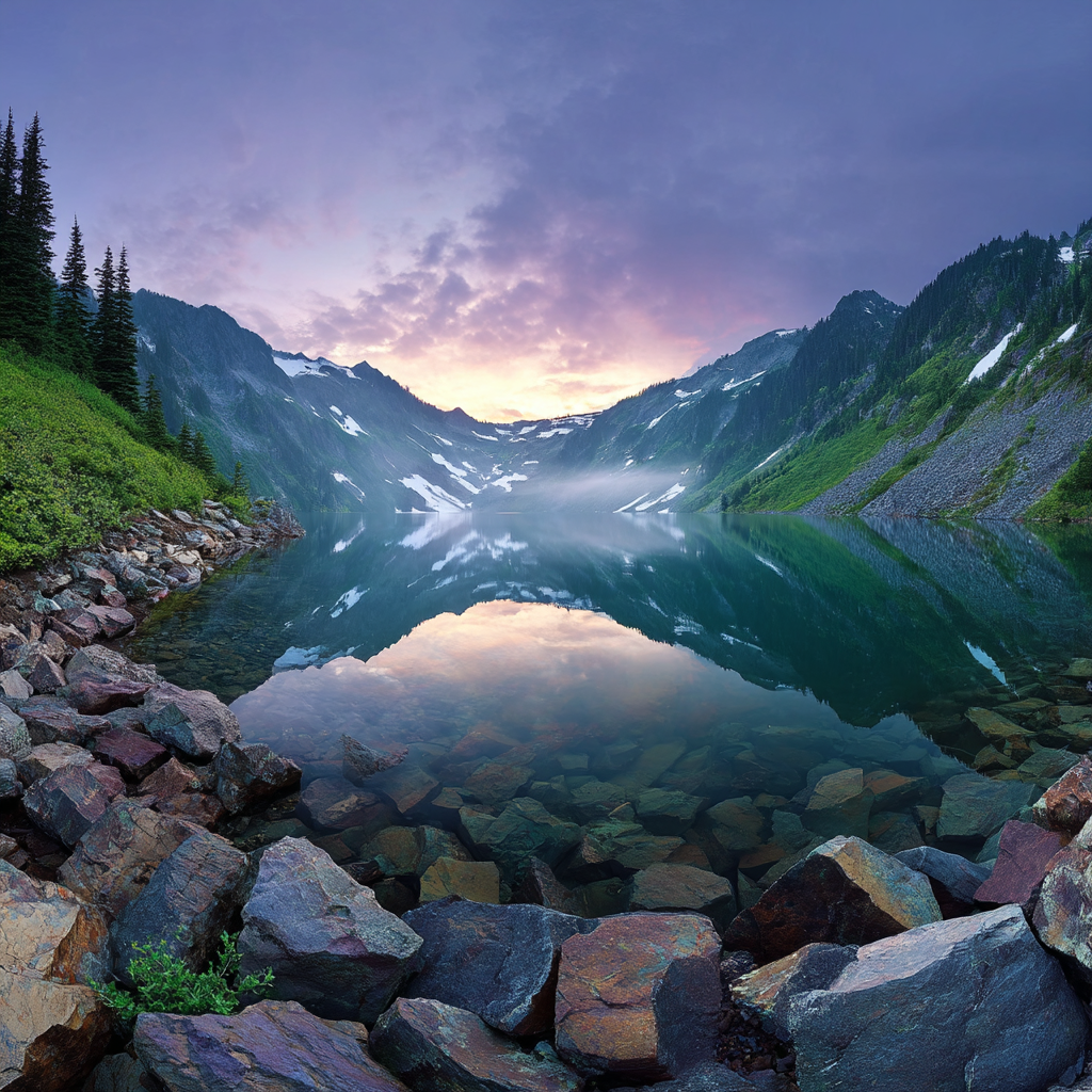 Ruhige Naturlandschaft Mit See Und Gebirgen Im Fruhling | Seen und Wasserwelten | Landschaften
