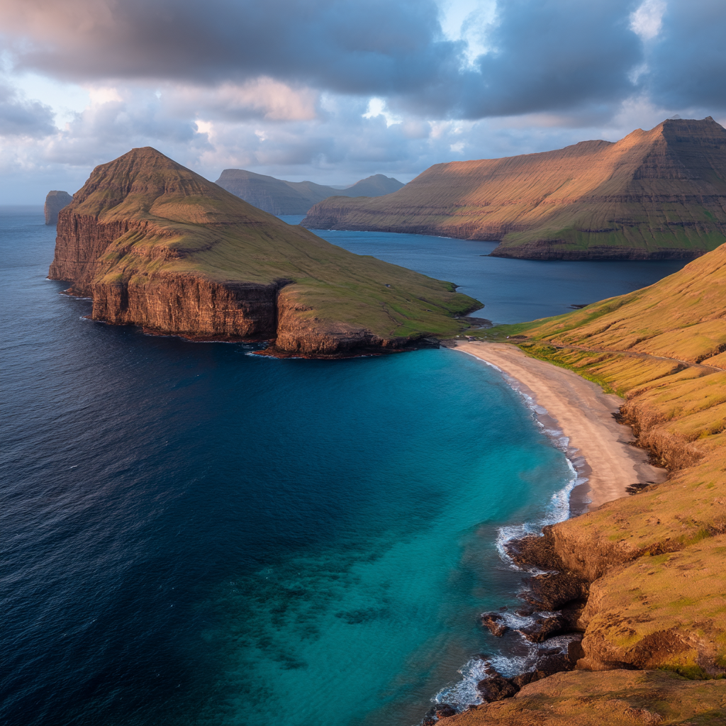 Küstenlandschaft Mit Klippen Strand Und Blaüm Wasser | Straende und Kuesten | Landschaften