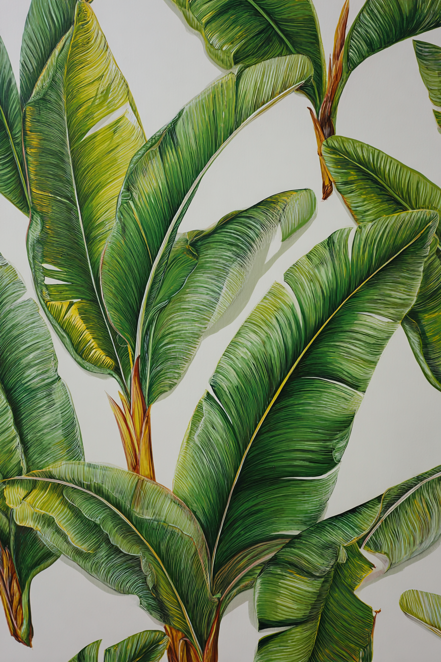 Tropen Und Dschungel Leuchtend Grüne Bananen Oder Palmenblätter Botanische Kunst | Tropen und Dschungel | Landschaften