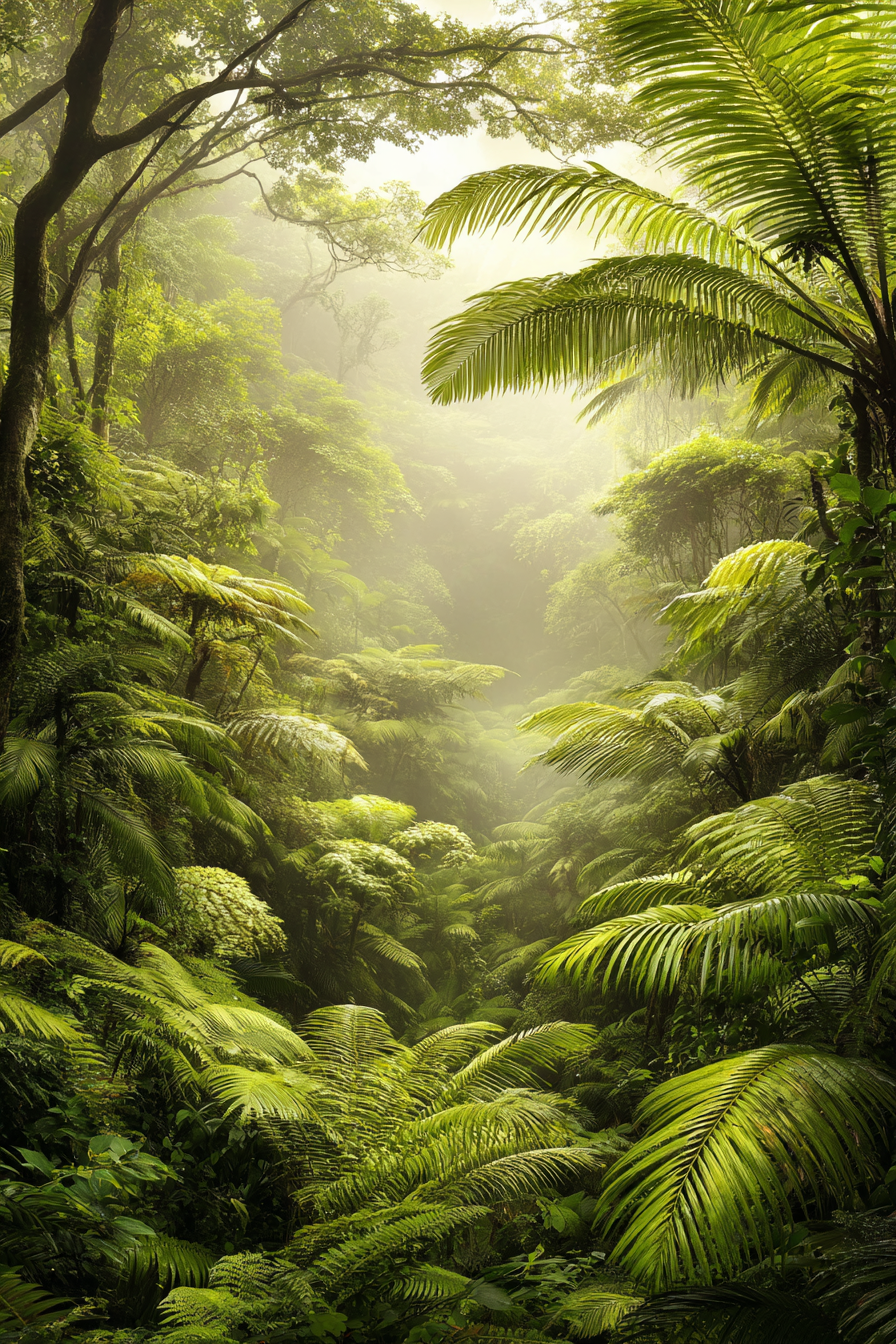 Tropen Und Dschungel Lush Grün Tropischer Wald Jungle Szenen Reiche Biodiversität Mist Fog Atmosphäre | Tropen und Dschungel | Landschaften