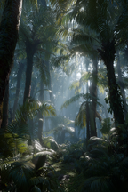 Tropen Und Dschungel Lush Illuminated Jungle Mystical Atmosphere Tropischer Urwald | Tropen und Dschungel | Landschaften
