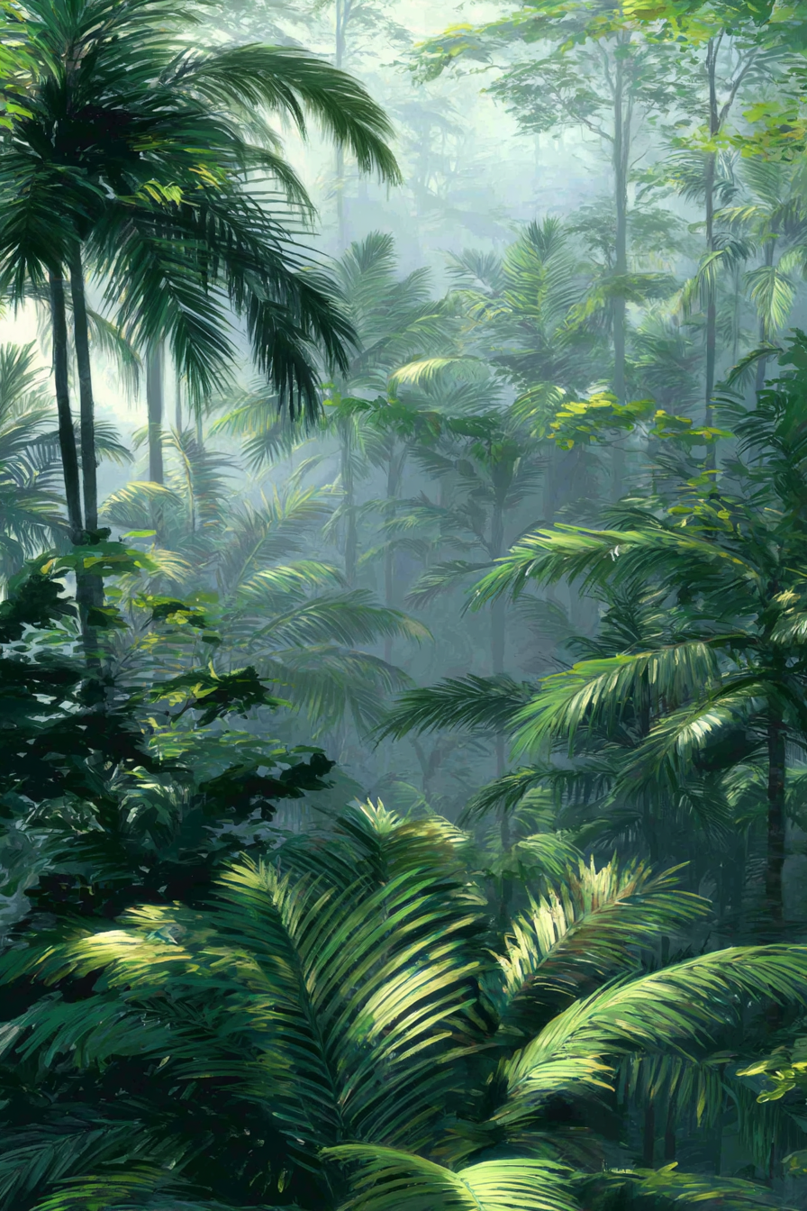 Tropen Und Dschungel Tropischer Regenwald Mit Dichter Vegetation Und Palmen | Tropen und Dschungel | Landschaften