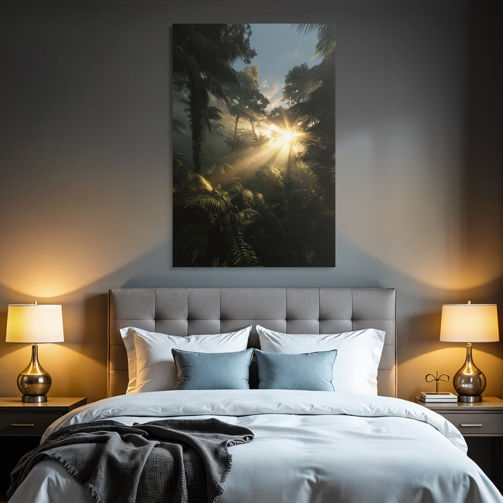 Tropics and Jungle Dense jungle with airy foliage and sunlight