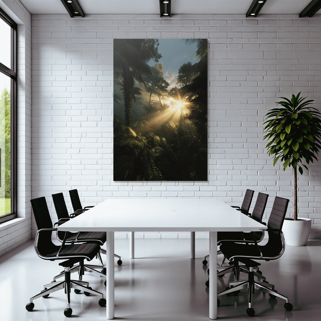 Tropics and Jungle Dense jungle with airy foliage and sunlight