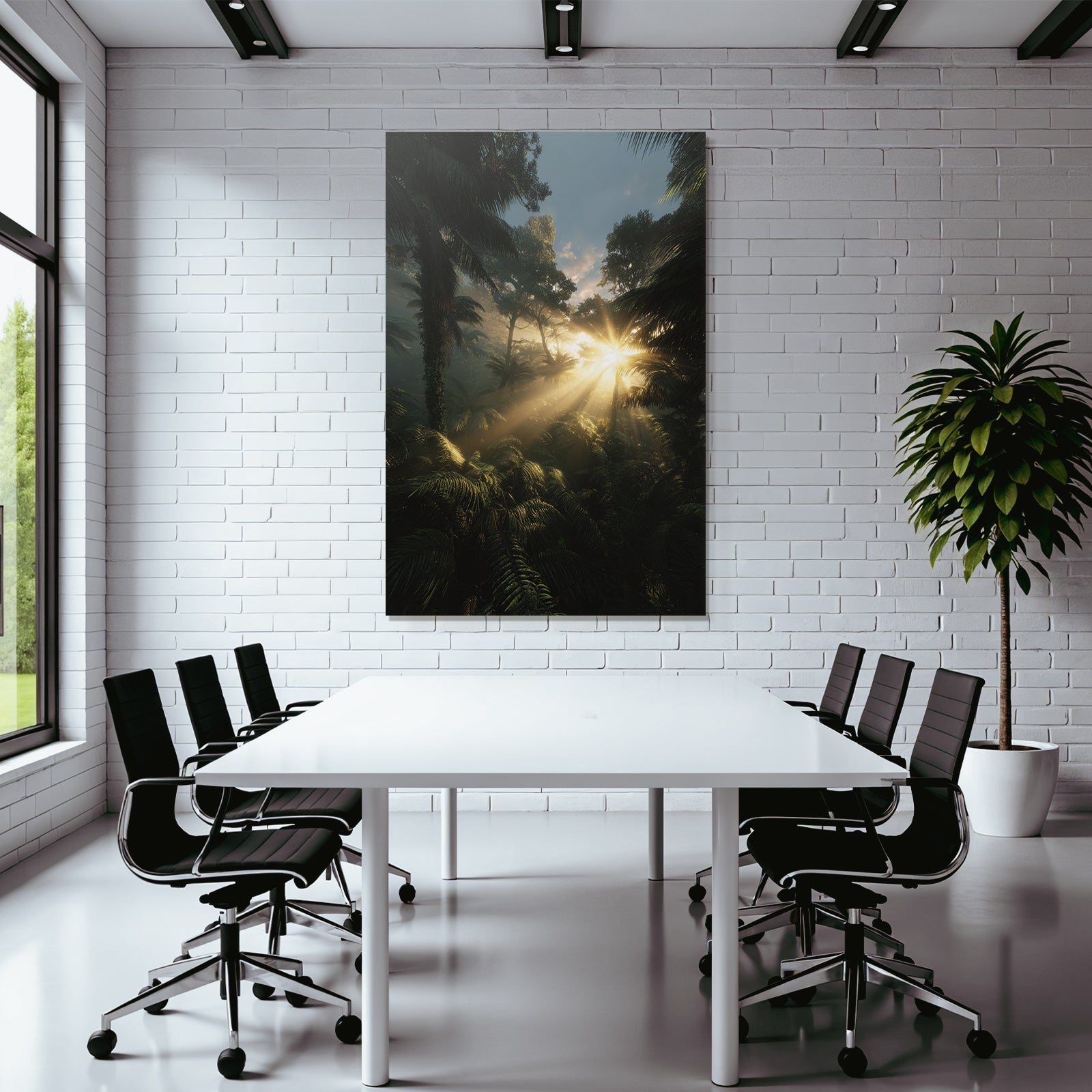 Tropics and Jungle Dense jungle with airy foliage and sunlight