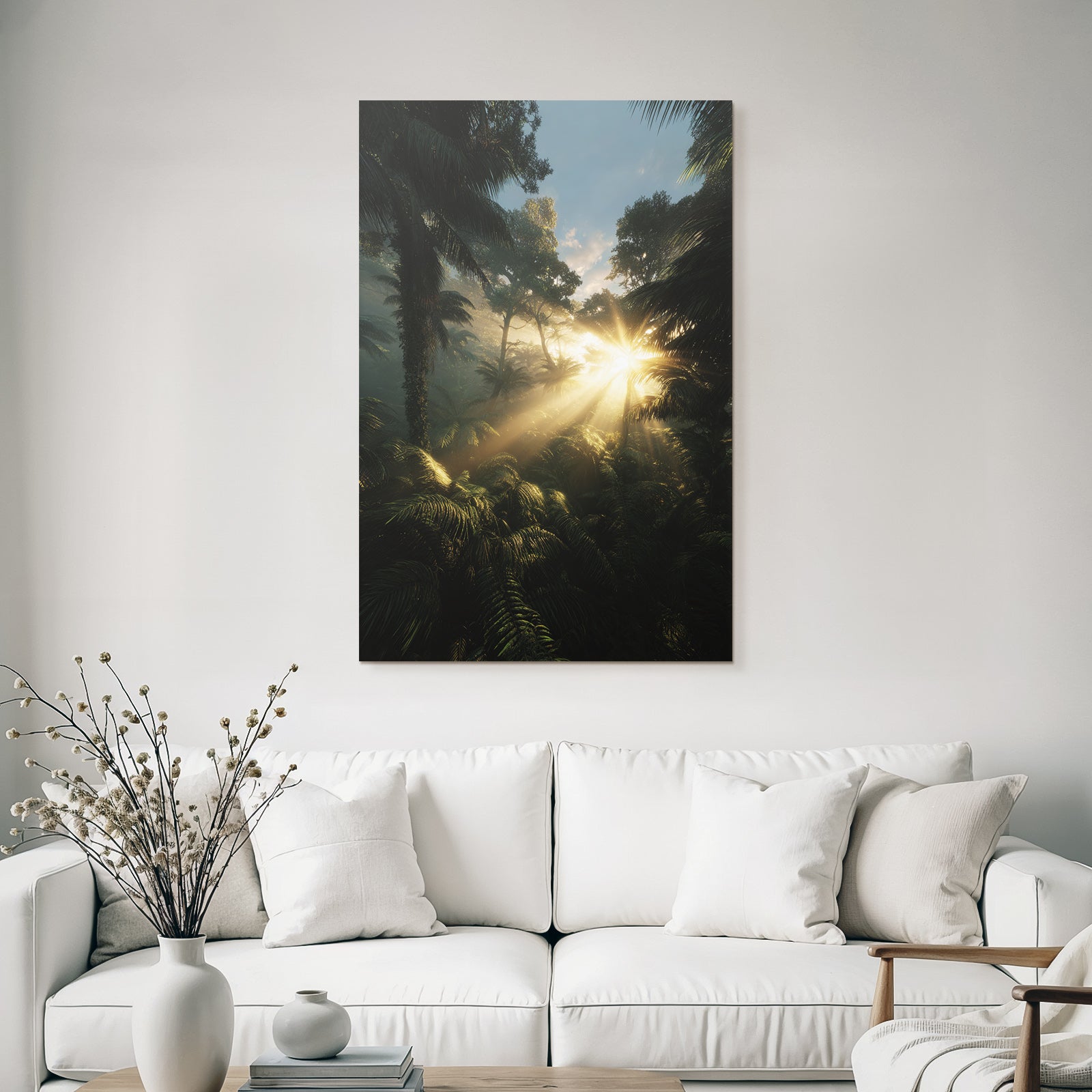 Tropics and Jungle Dense jungle with airy foliage and sunlight