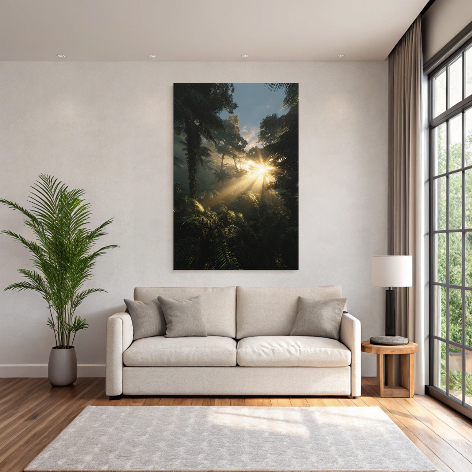 Tropics and Jungle Dense jungle with airy foliage and sunlight