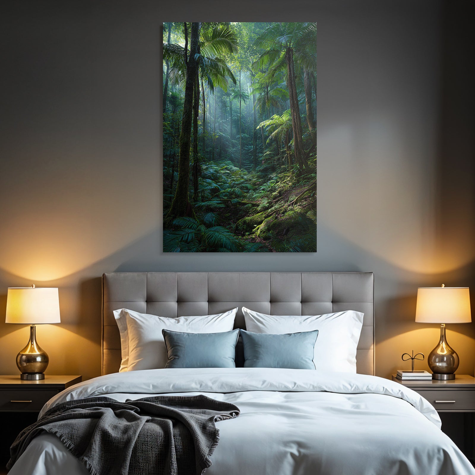 Tropics and Jungle Dense Rainforest Tropical Fauna Sunlight Through Roof Lighting