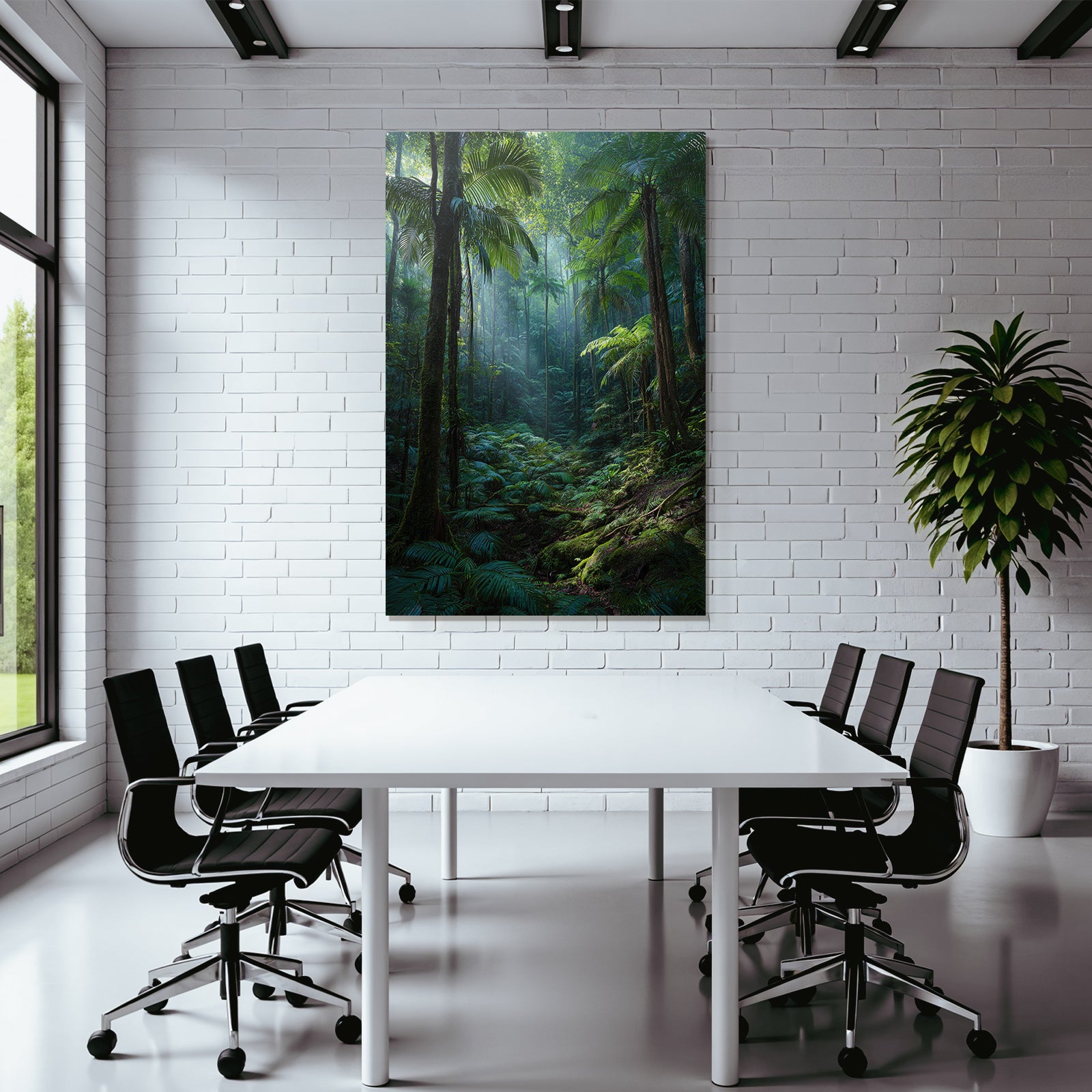 Tropics and Jungle Dense Rainforest Tropical Fauna Sunlight Through Roof Lighting