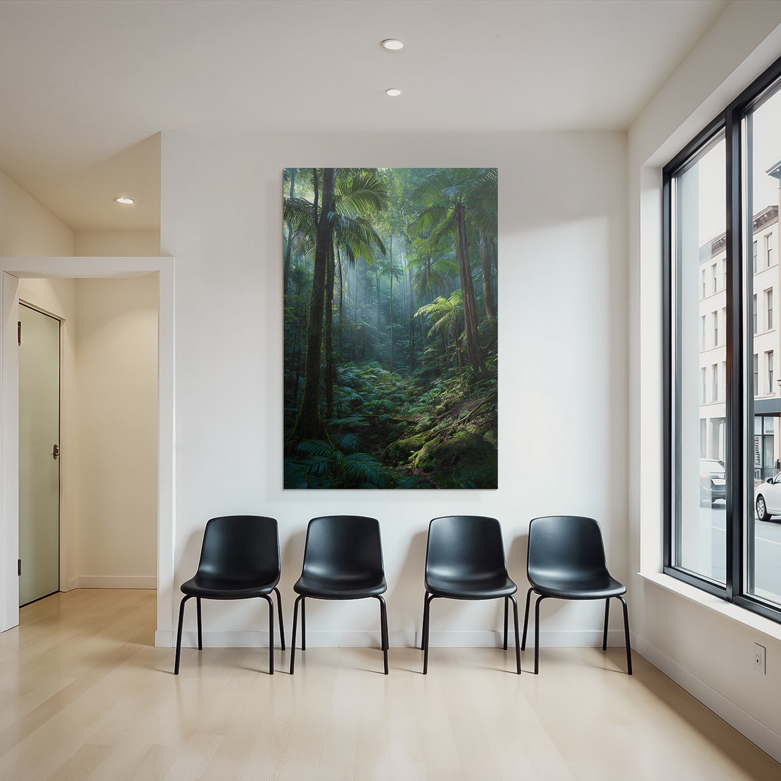 Tropics and Jungle Dense Rainforest Tropical Fauna Sunlight Through Roof Lighting