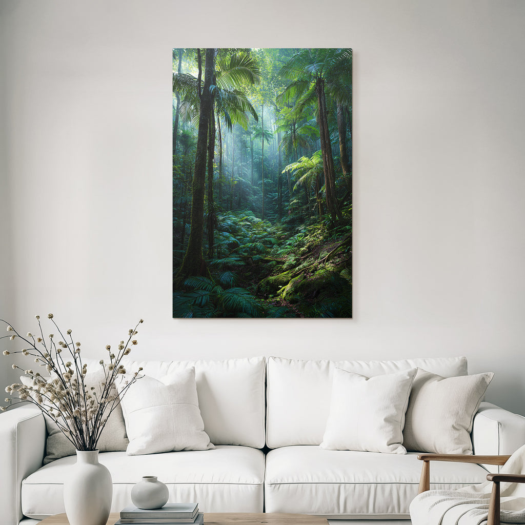 Tropics and Jungle Dense Rainforest Tropical Fauna Sunlight Through Roof Lighting
