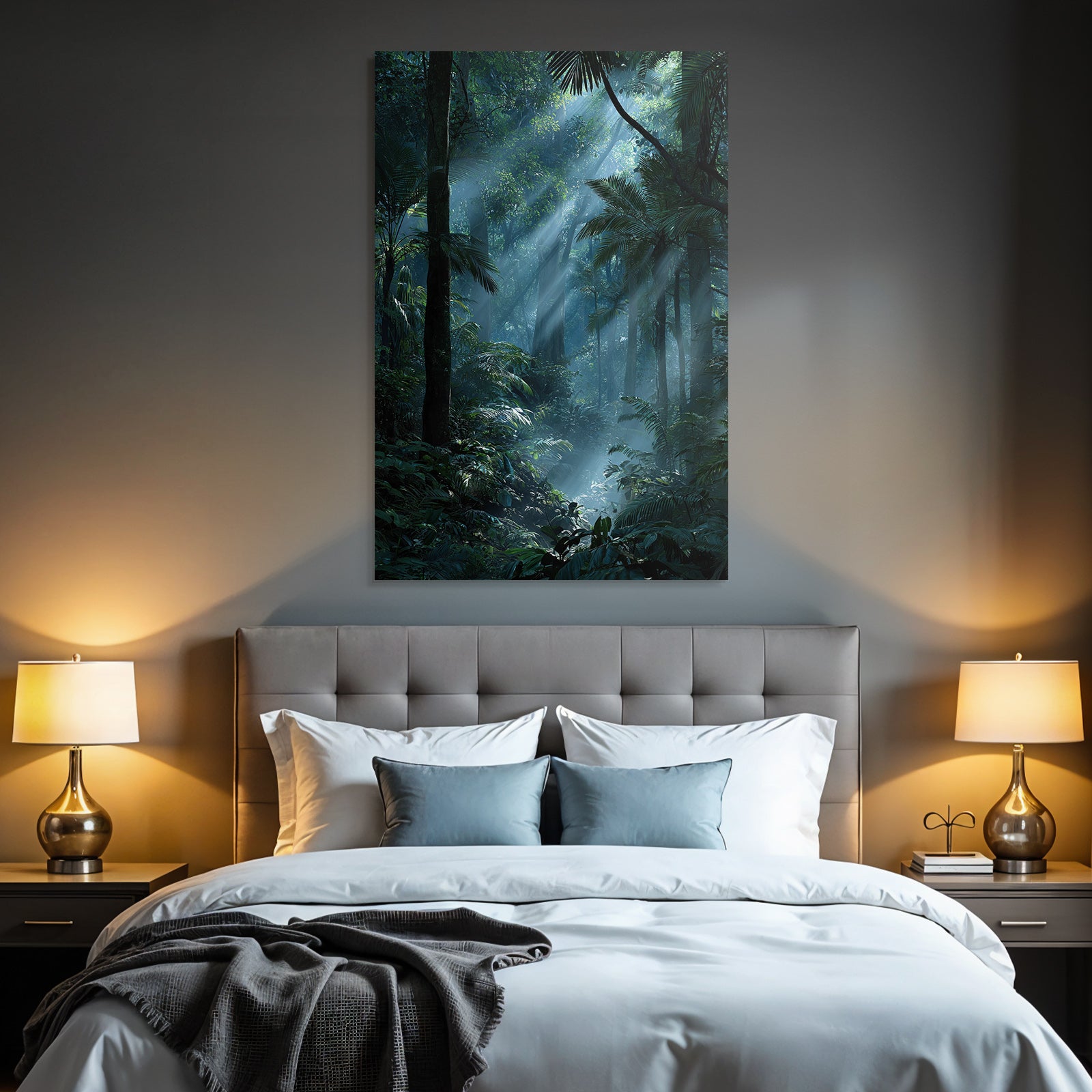 Tropics and Jungle Dense Misty Forests with Sunbeams and Vital Plants
