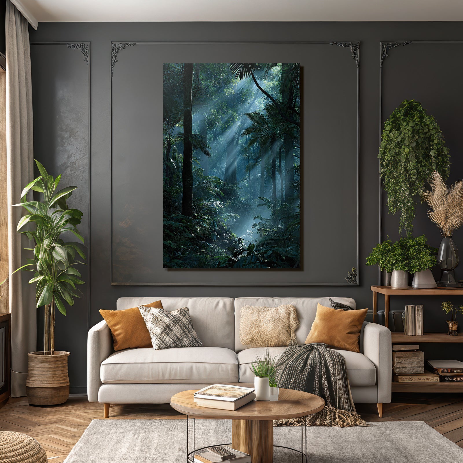 Tropics and Jungle Dense Misty Forests with Sunbeams and Vital Plants