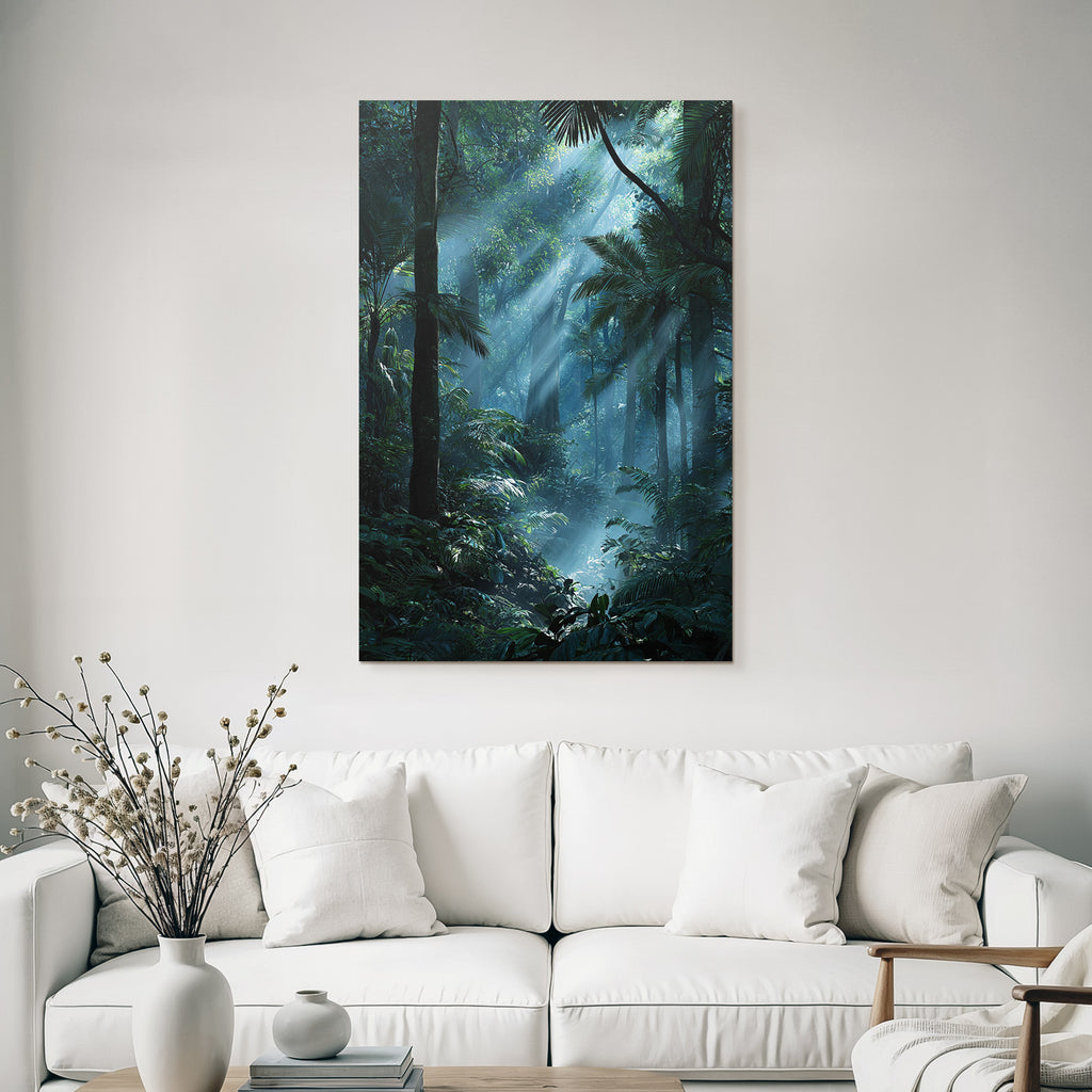 Tropics and Jungle Dense Misty Forests with Sunbeams and Vital Plants