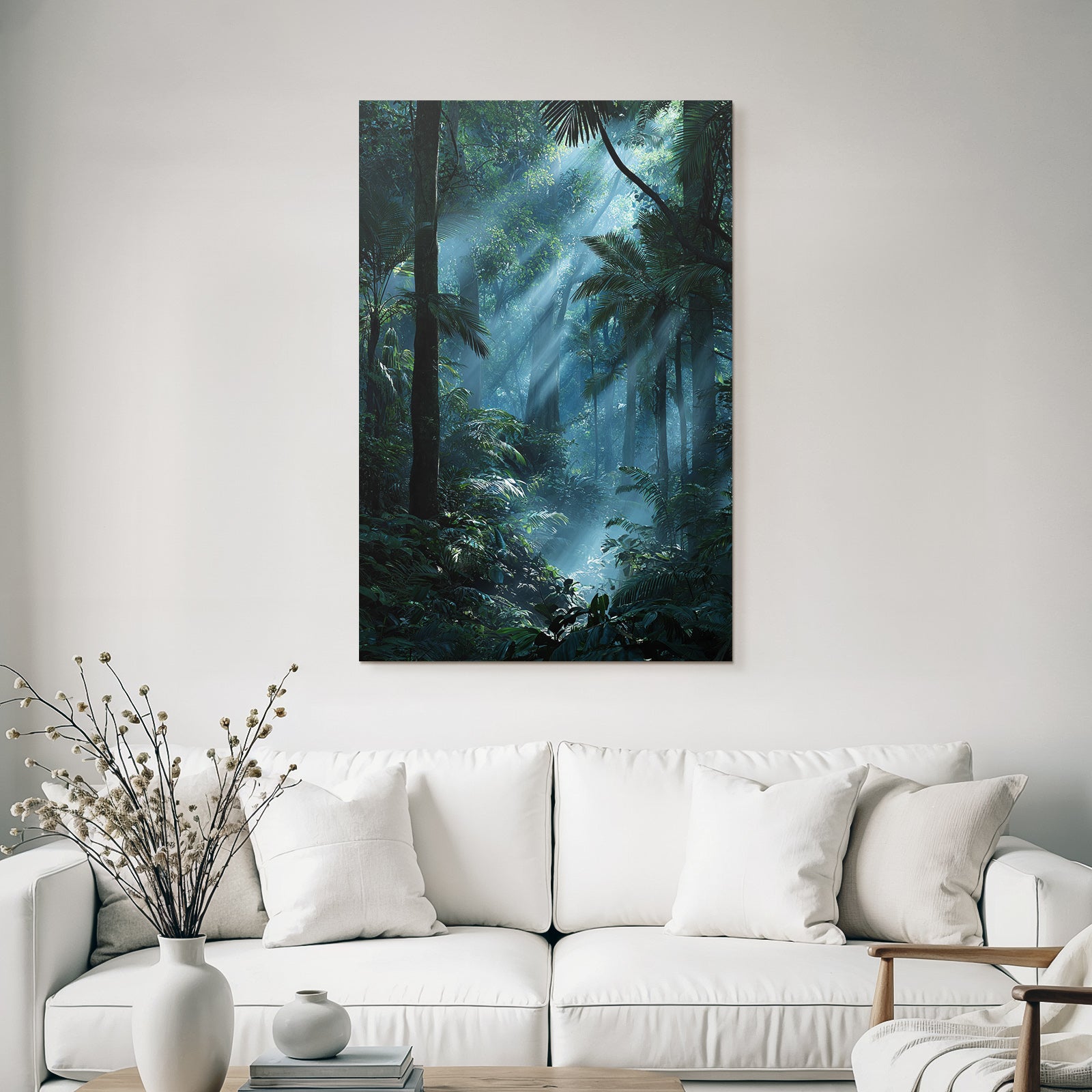 Tropics and Jungle Dense Misty Forests with Sunbeams and Vital Plants