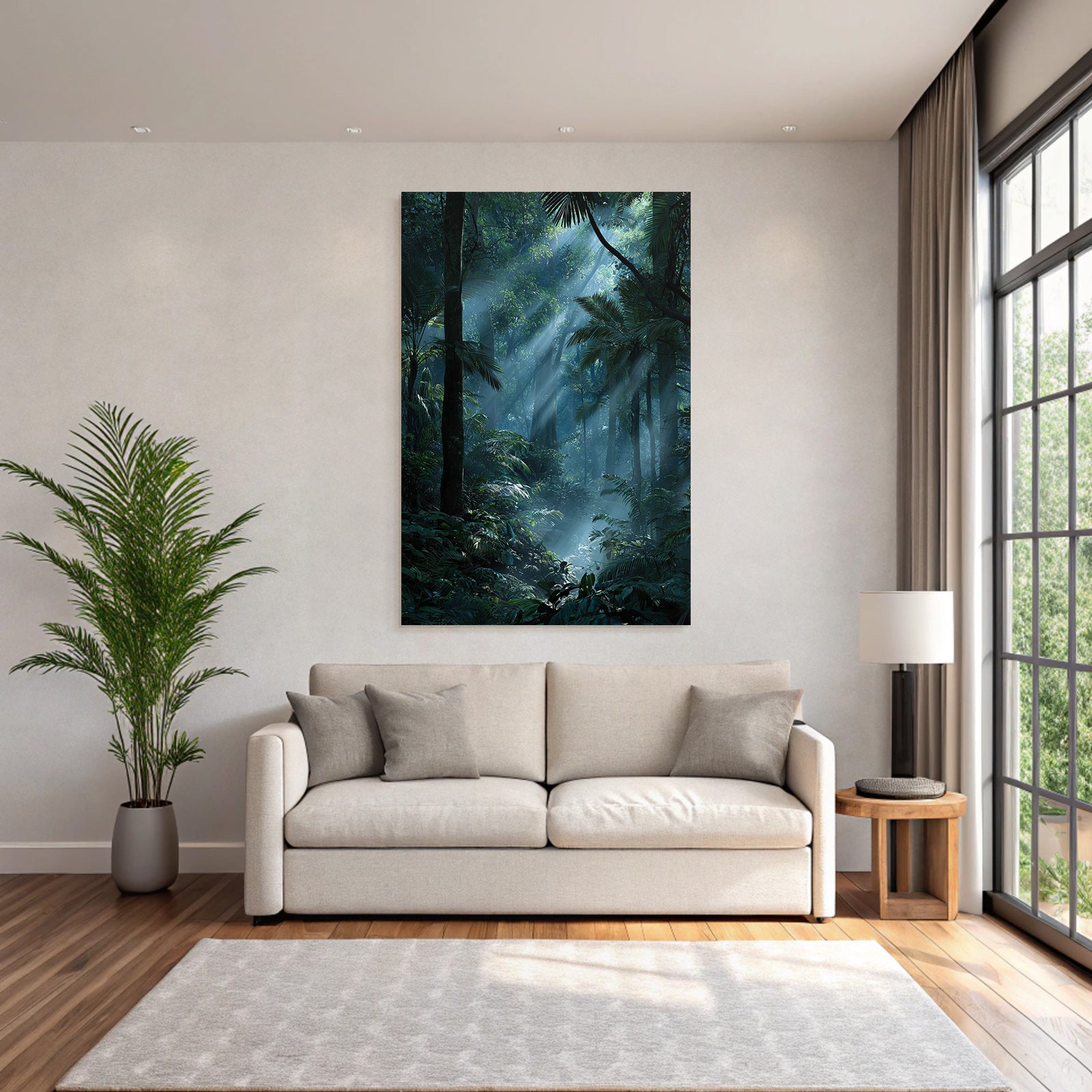 Tropics and Jungle Dense Misty Forests with Sunbeams and Vital Plants