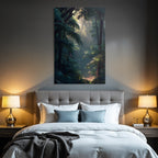 Tropics and jungle Dense forest with soft light at sunrise or sunset