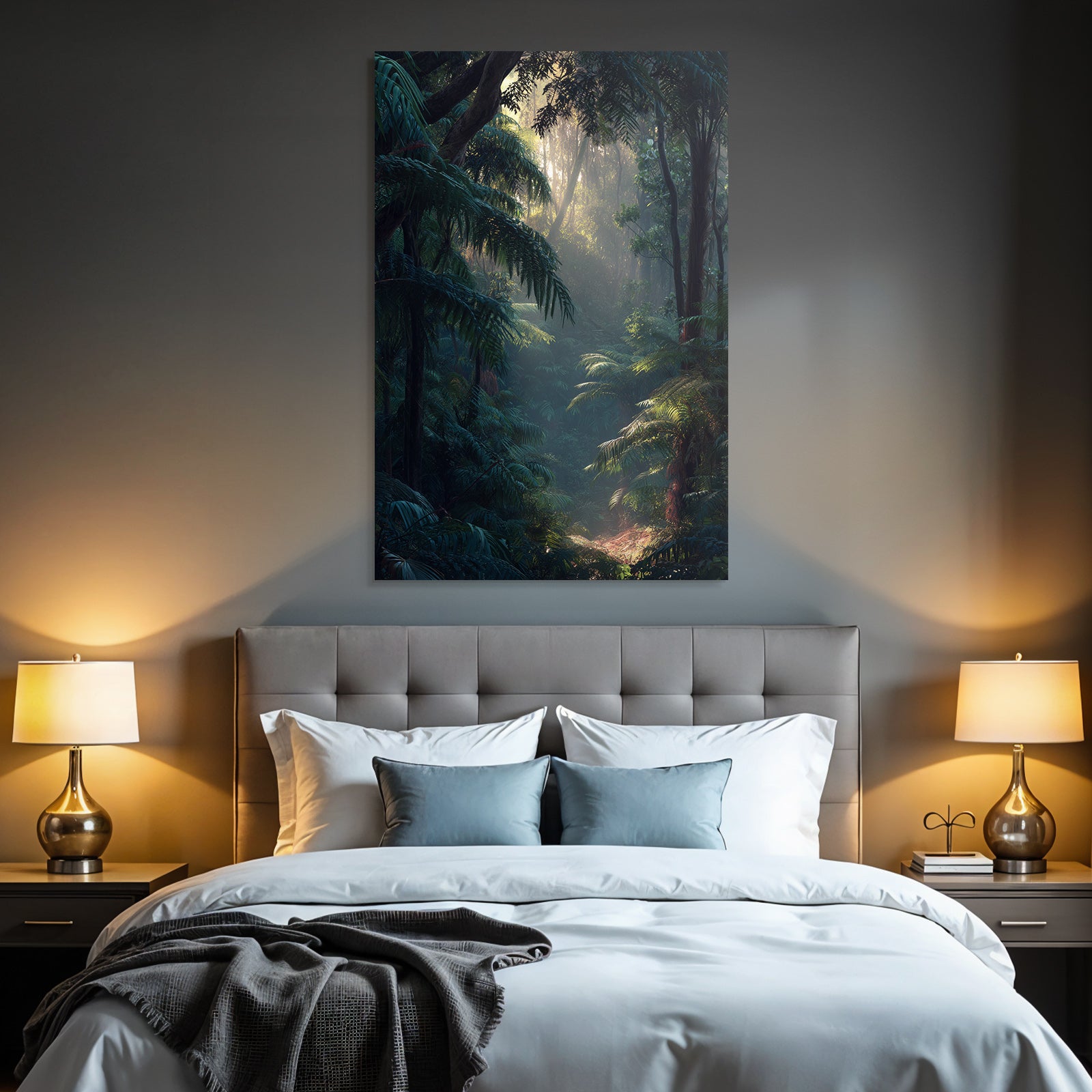 Tropics and jungle Dense forest with soft light at sunrise or sunset