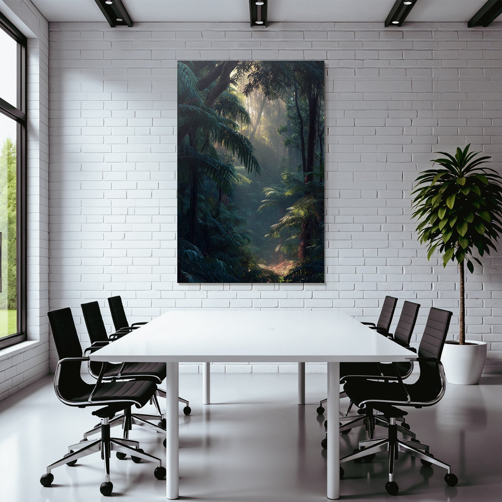 Tropics and jungle Dense forest with soft light at sunrise or sunset