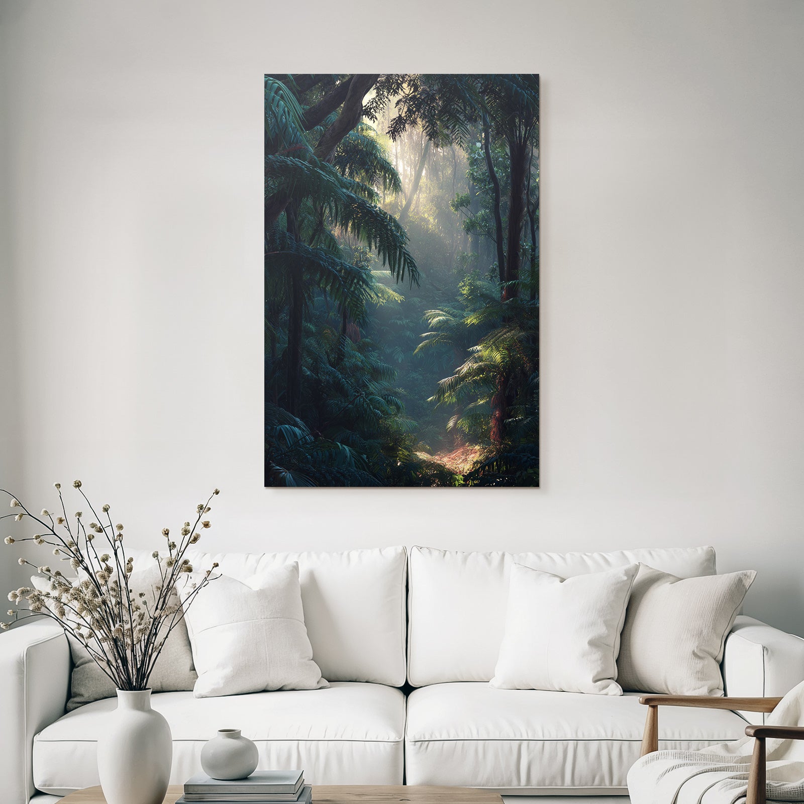 Tropics and jungle Dense forest with soft light at sunrise or sunset