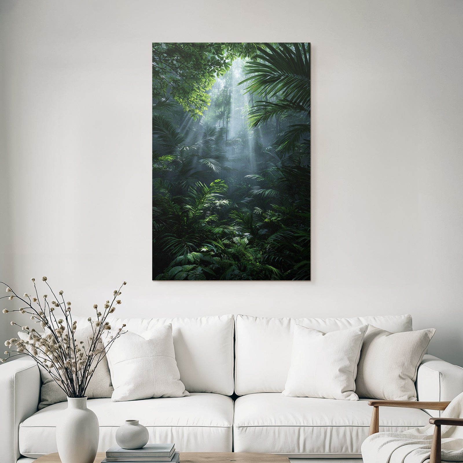 Tropics and Jungle Dense jungle scenario with sun rays and green foil type