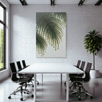 Tropics and jungle fresh palm leaves with water drops
