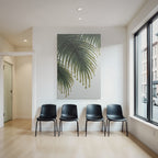 Tropics and jungle fresh palm leaves with water drops