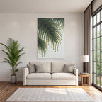 Tropics and jungle fresh palm leaves with water drops