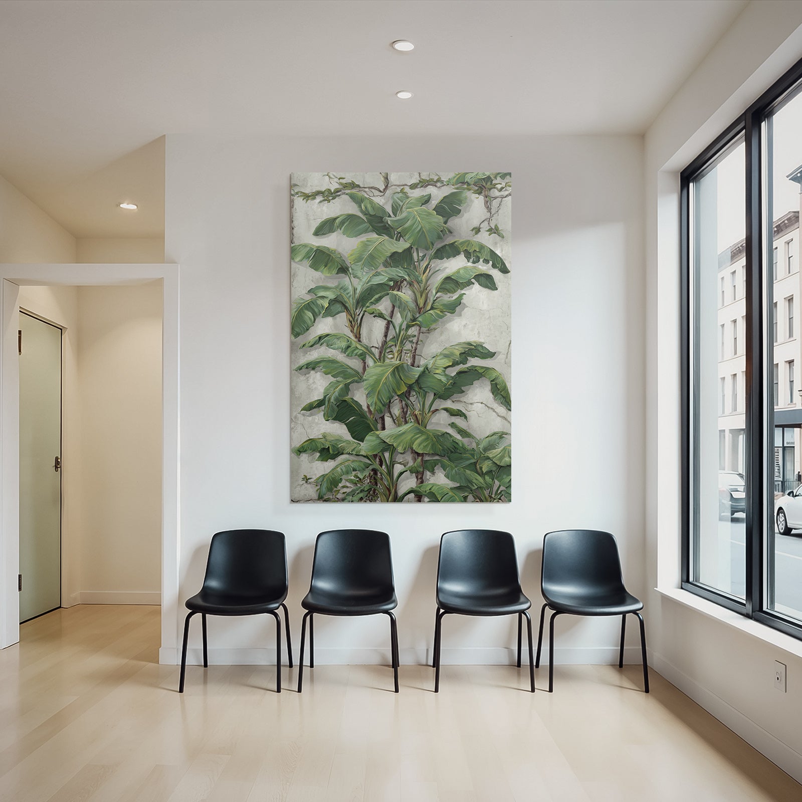 Tropics and Jungle Green Plants Tropical Background Concrete Texture