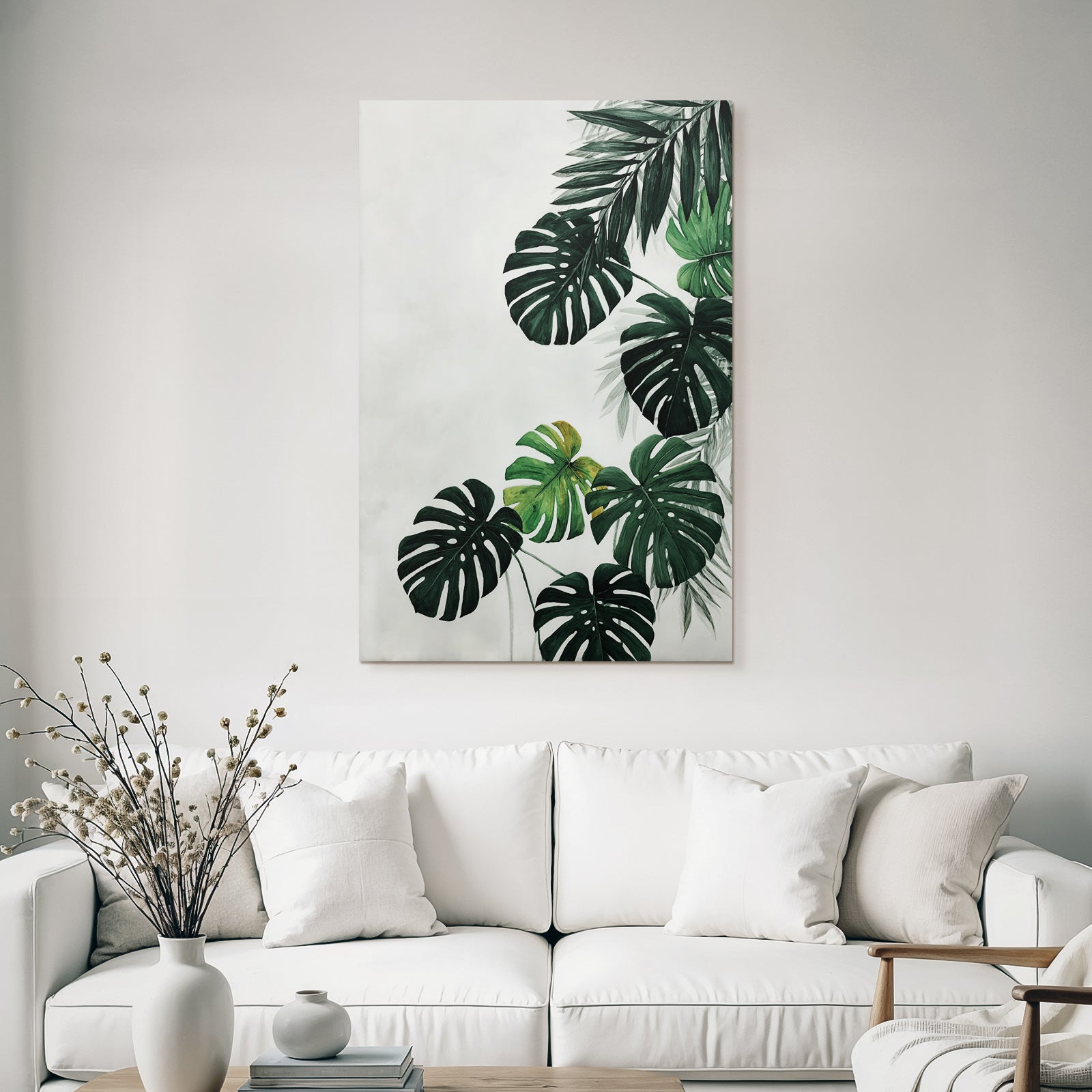Tropics and Jungle Green Tropical Leaves Monstera Foil Illustration