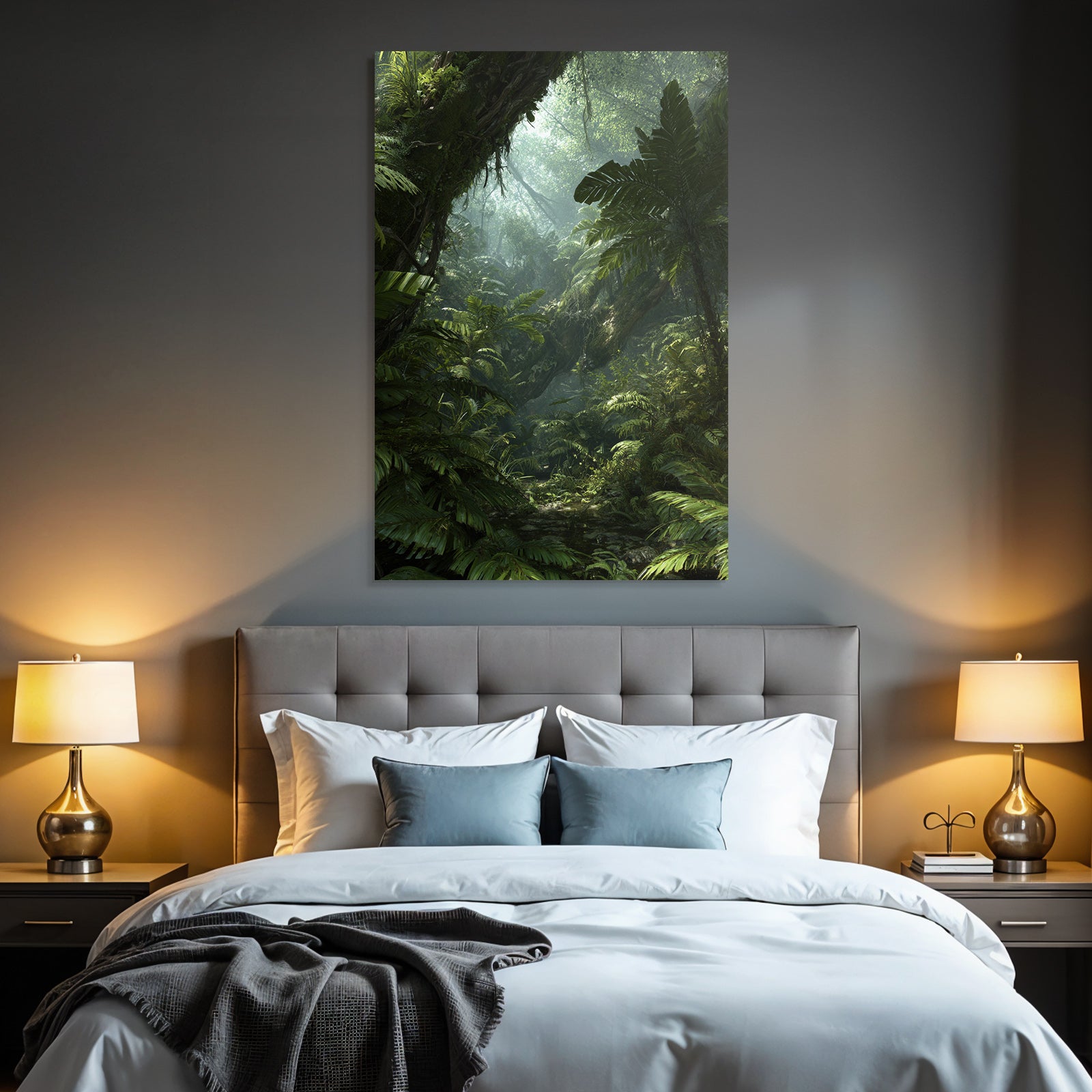 Tropics and Jungle Lush Dense Jungle Scene Misty Light Beams Biodiversity Ecosystem