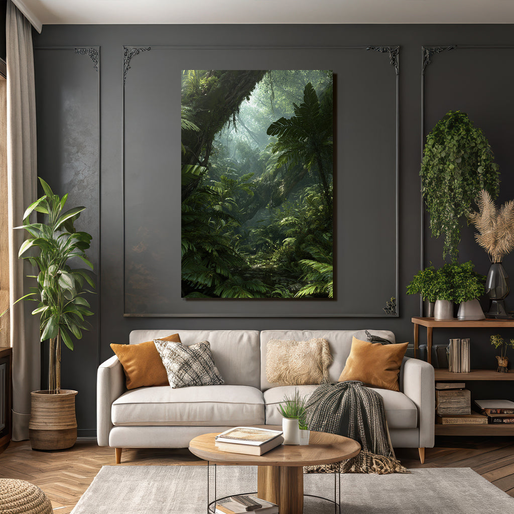 Tropics and Jungle Lush Dense Jungle Scene Misty Light Beams Biodiversity Ecosystem