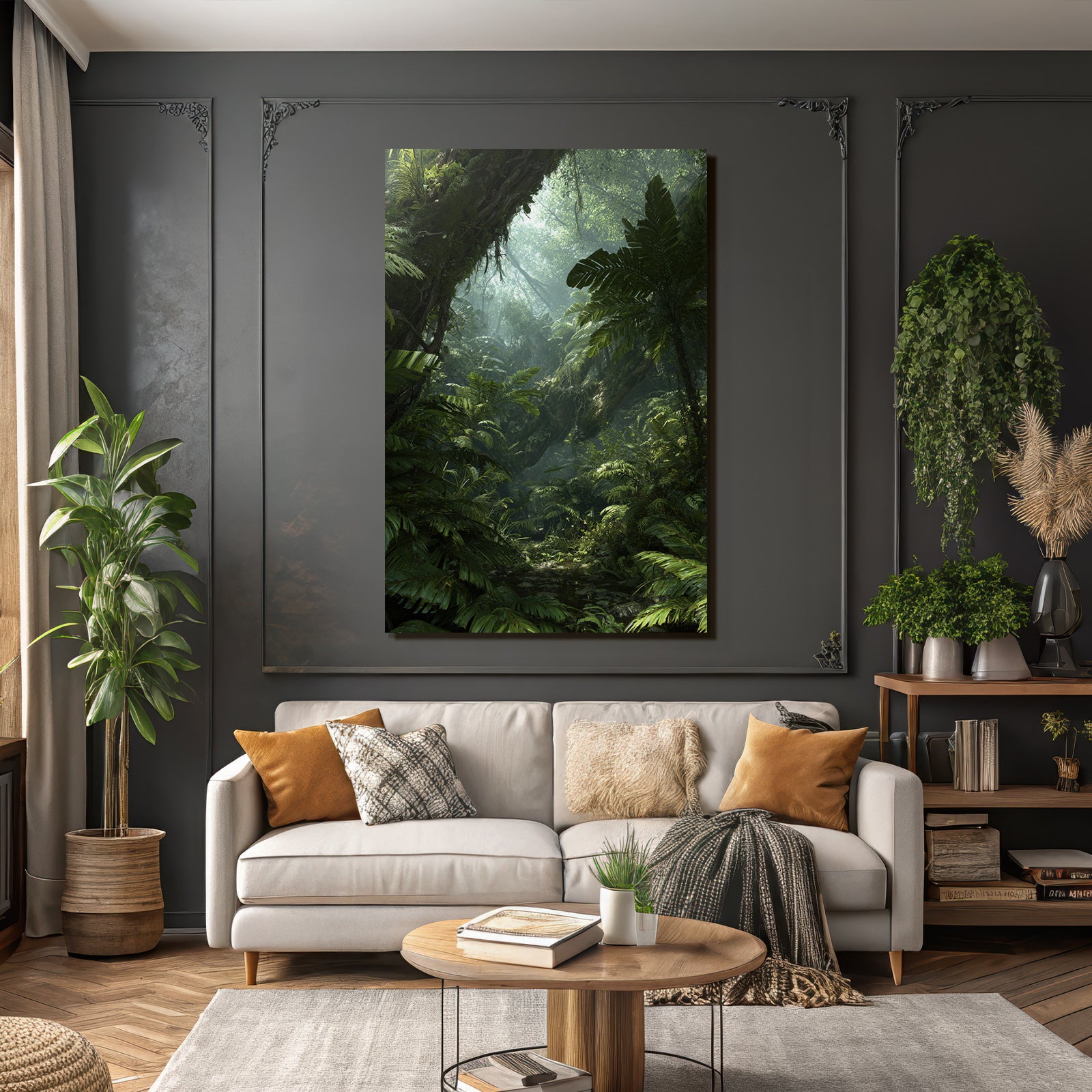 Tropics and Jungle Lush Dense Jungle Scene Misty Light Beams Biodiversity Ecosystem