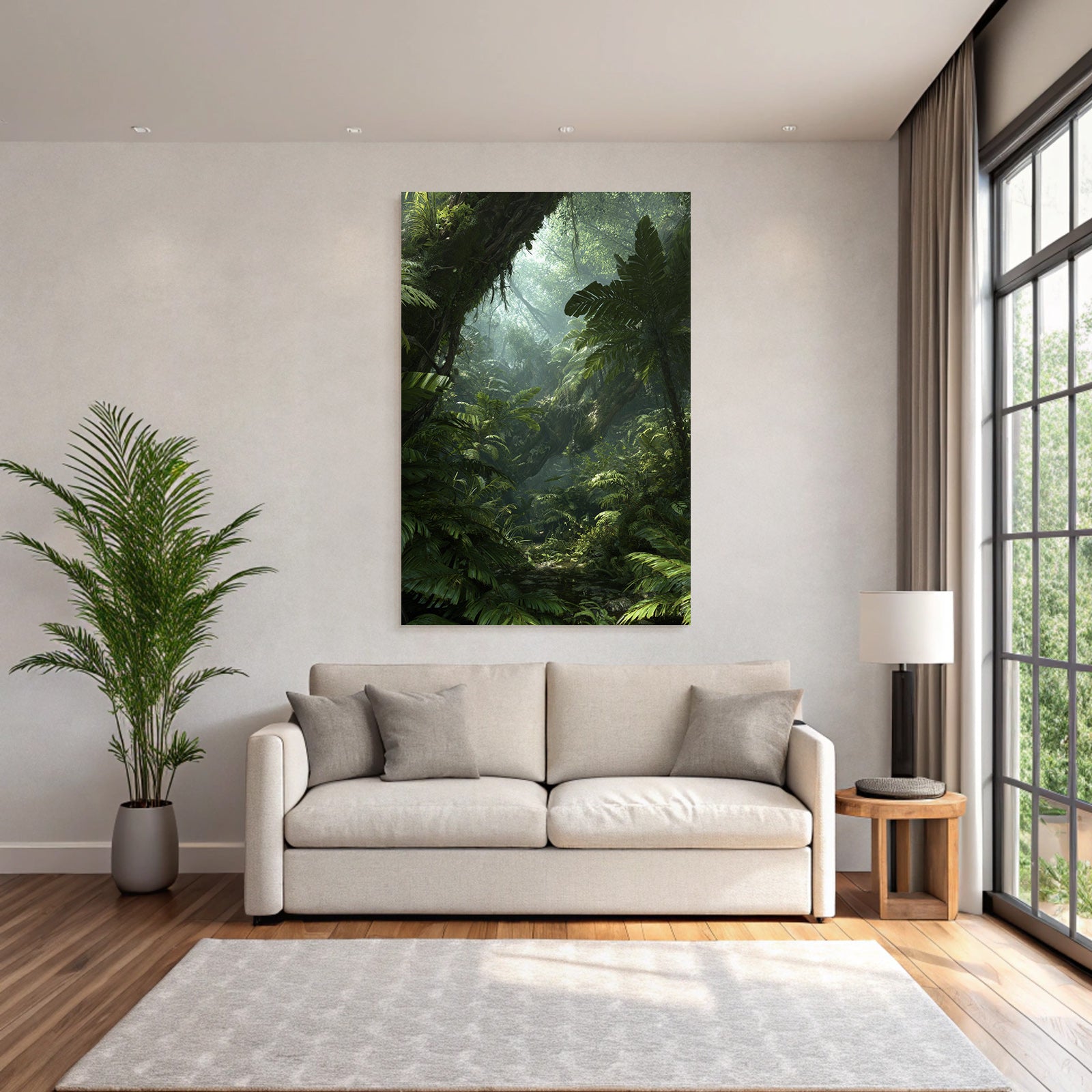 Tropics and Jungle Lush Dense Jungle Scene Misty Light Beams Biodiversity Ecosystem