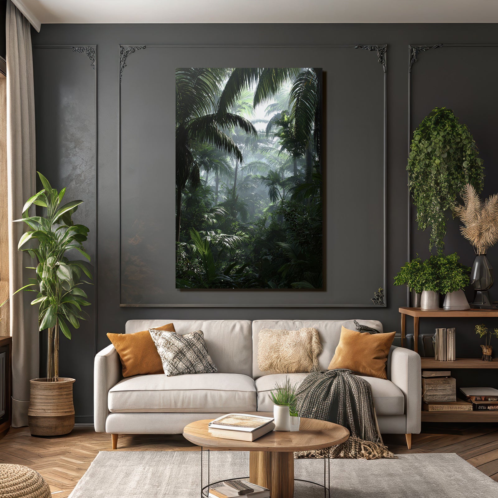 Tropics And Jungle Lush Jungle Rainforest Scene Misty Foggy Atmosphere Light Filtering Deep Greenery