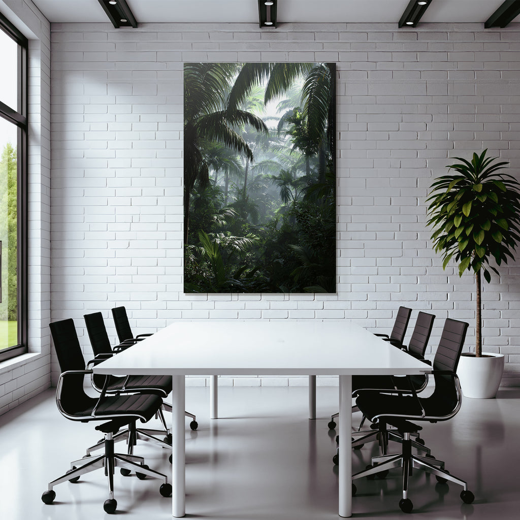Tropen Und Dschungel Lush Jungle Rainforest Scene Misty Foggy Atmosphere Light Filtering Deep Greenery