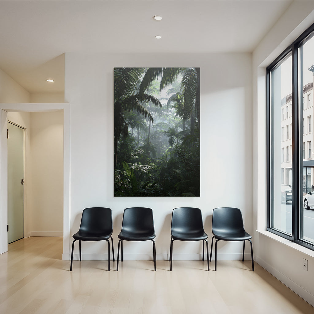 Tropen Und Dschungel Lush Jungle Rainforest Scene Misty Foggy Atmosphere Light Filtering Deep Greenery