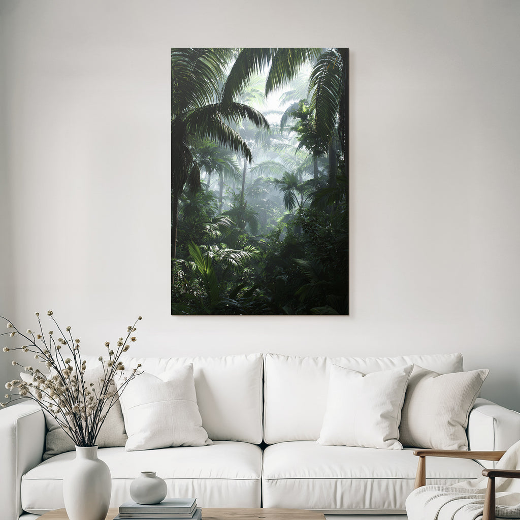 Tropen Und Dschungel Lush Jungle Rainforest Scene Misty Foggy Atmosphere Light Filtering Deep Greenery