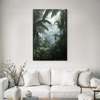 Tropen Und Dschungel Lush Jungle Rainforest Scene Misty Foggy Atmosphere Light Filtering Deep Greenery