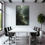Tropics and Jungle Lush Misty Jungle Scene with Dense Foliage and Soft Light