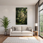 Tropics and Jungle Lush Rainforest Scenic View With Rays of Light