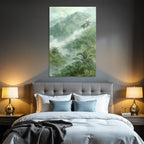 Tropics and jungle Misty mountain landscape with dense greenery
